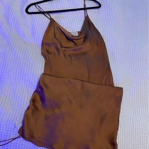 Wilfred Bronze Slip Dress - Adjustable Sides
